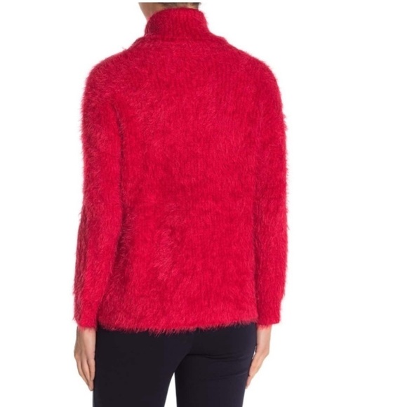 Catherine Malandrino Eyelash Knit Cowl Neck Red Sweater - Medium - Picture 5 of 11